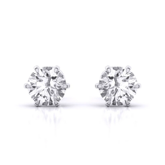 6 CT ROUND SOLITAIRE EARRINGS - Ayka Diamonds - LAB GROWN DIAMOND JEWELLERY