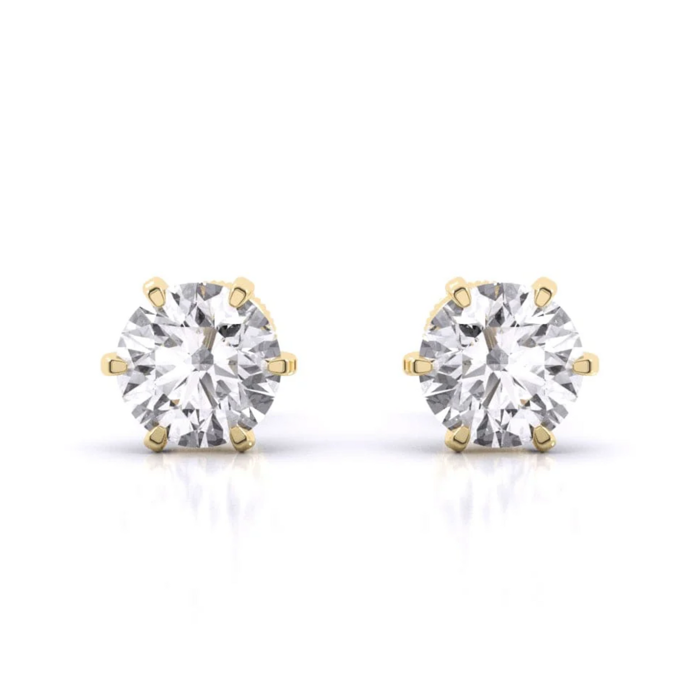 6 CT ROUND SOLITAIRE EARRINGS - Ayka Diamonds - LAB GROWN DIAMOND JEWELLERY