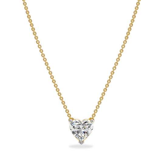 2 CT HEART SOLITAIRE CHAIN - Ayka Diamonds - LAB GROWN DIAMOND JEWELLERY