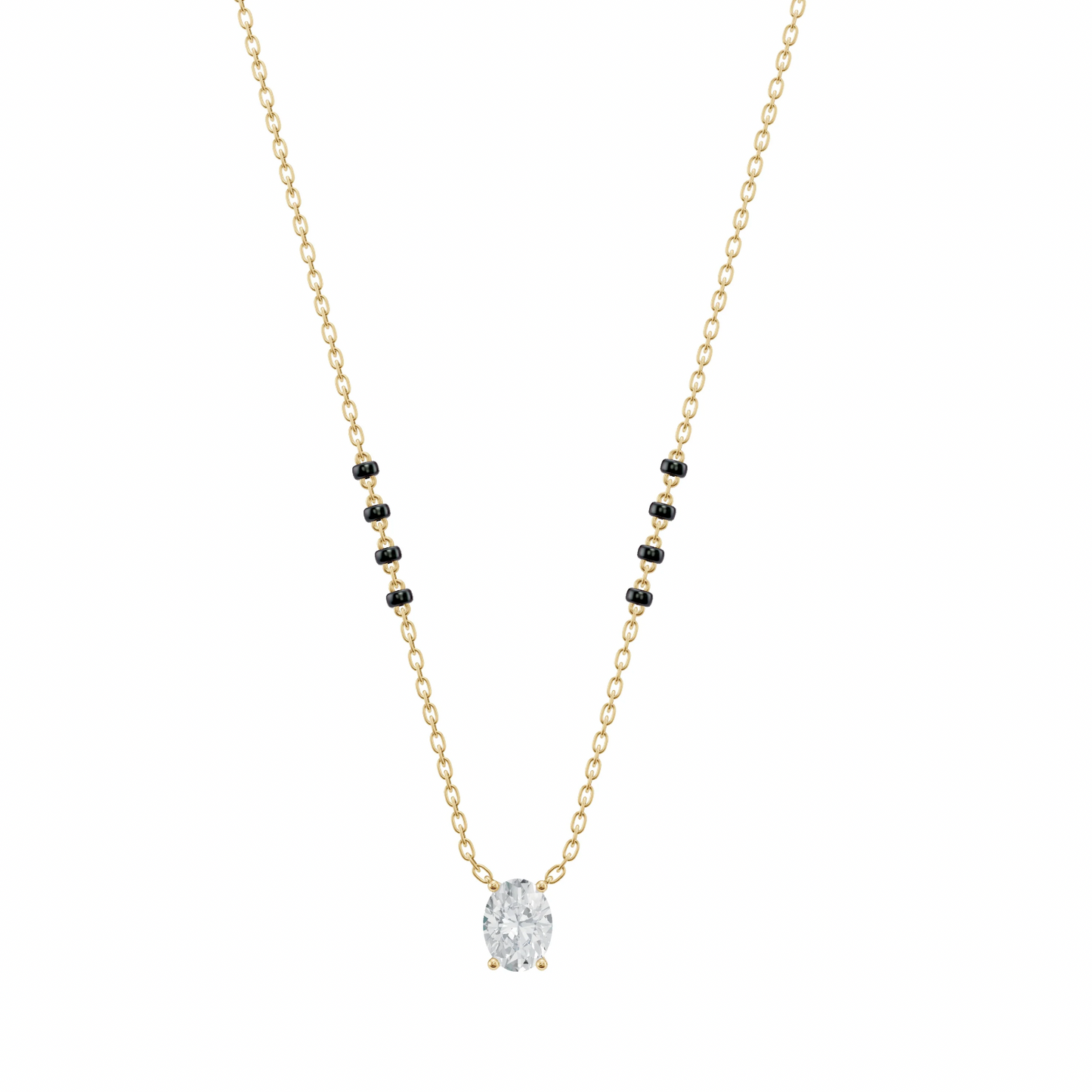 2 CT OVAL SOLITAIRE MANGALSUTRA - Ayka Diamonds - LAB GROWN DIAMOND JEWELLERY