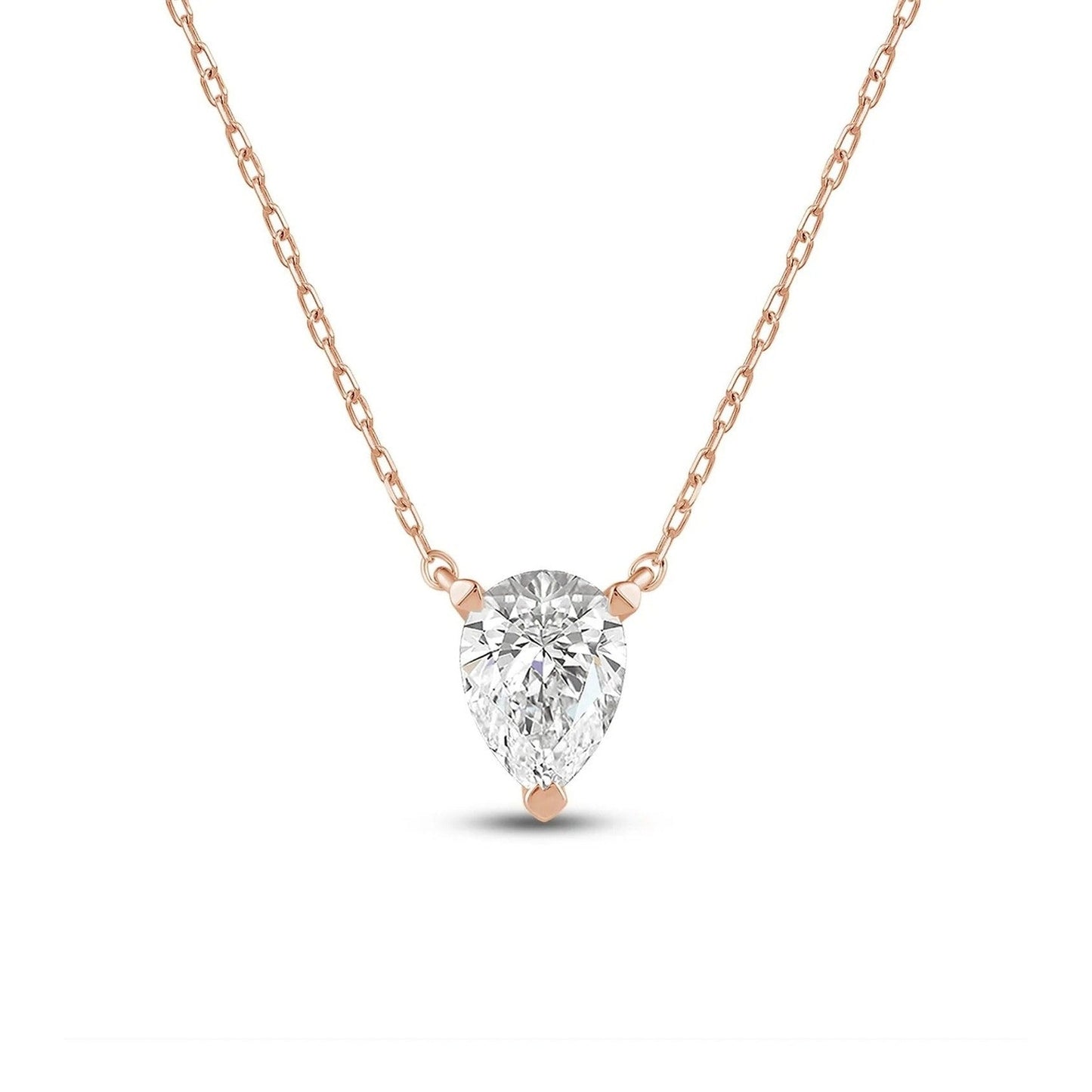 2 CT PEAR SOLITAIRE CHAIN - Ayka Diamonds - LAB GROWN DIAMOND JEWELLERY