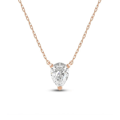 2 CT PEAR SOLITAIRE CHAIN - Ayka Diamonds - LAB GROWN DIAMOND JEWELLERY