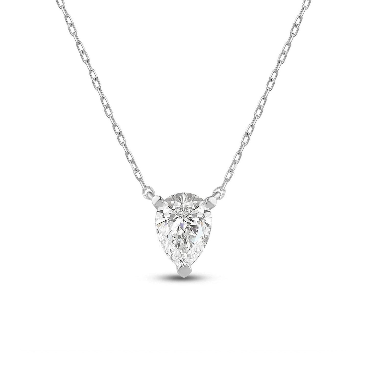 2 CT PEAR SOLITAIRE CHAIN - Ayka Diamonds - LAB GROWN DIAMOND JEWELLERY