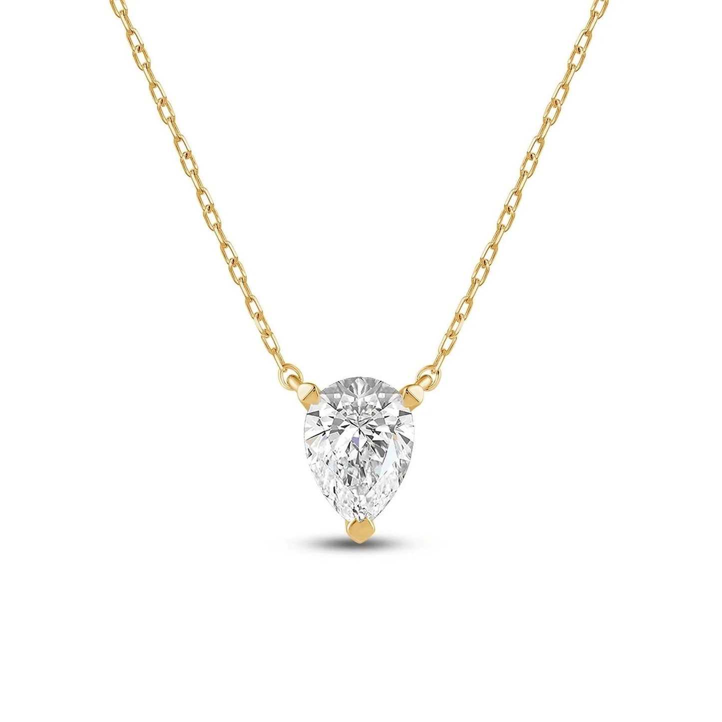 2 CT PEAR SOLITAIRE CHAIN - Ayka Diamonds - LAB GROWN DIAMOND JEWELLERY