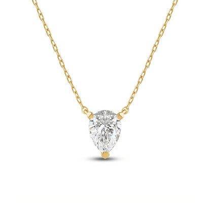 2 CT PEAR SOLITAIRE CHAIN - Ayka Diamonds - LAB GROWN DIAMOND JEWELLERY