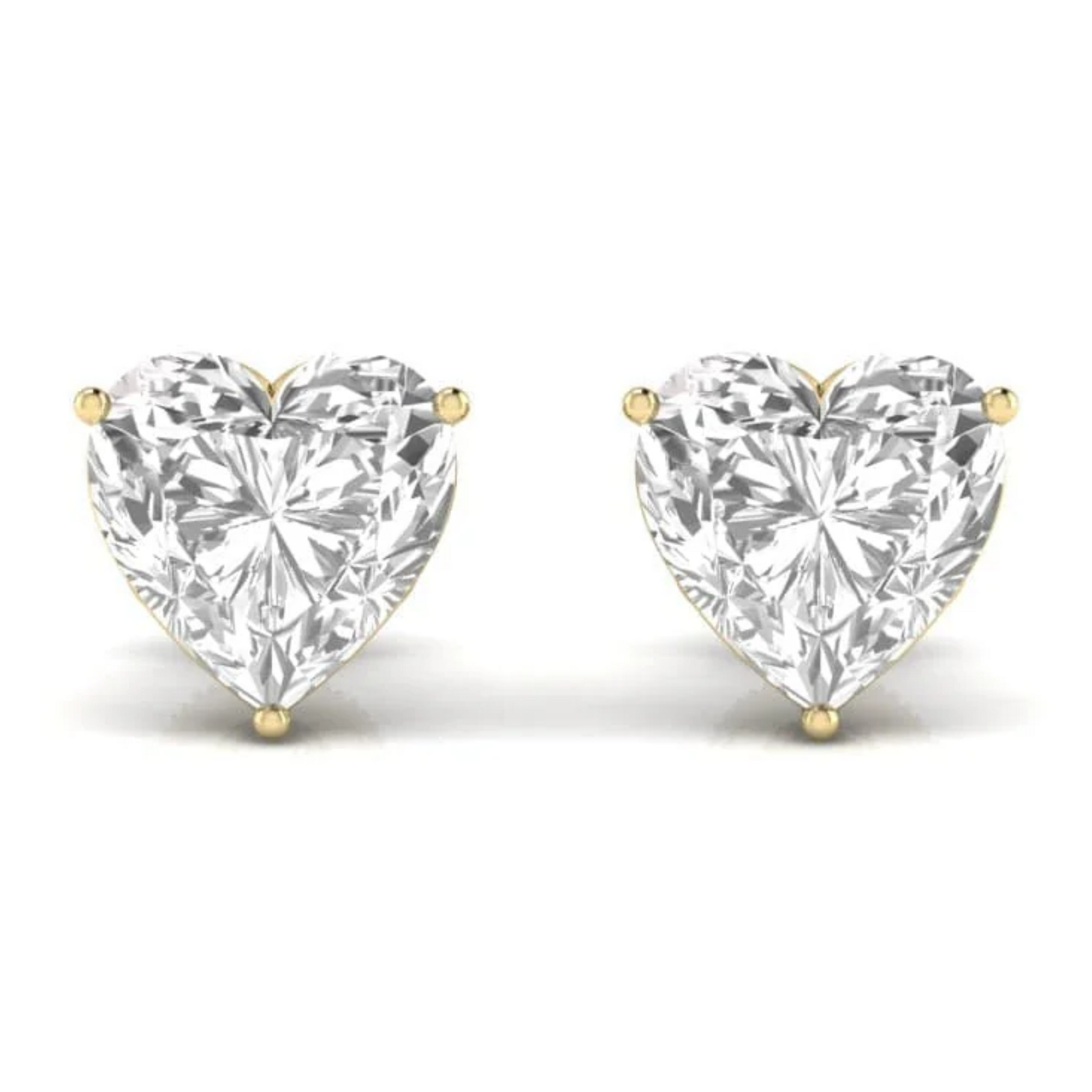 6 CT HEART SOLITAIRE EARRINGS - Ayka Diamonds - LAB GROWN DIAMOND JEWELLERY