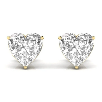 6 CT HEART SOLITAIRE EARRINGS - Ayka Diamonds - LAB GROWN DIAMOND JEWELLERY