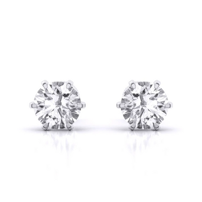 6 CT ROUND SOLITAIRE EARRINGS - Ayka Diamonds - LAB GROWN DIAMOND JEWELLERY