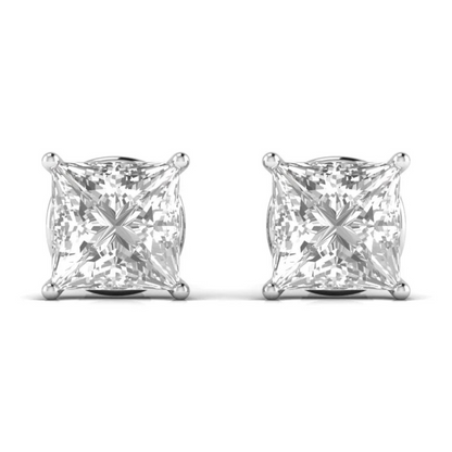 6 CT PRINCESS SOLITAIRE EARRINGS - Ayka Diamonds - LAB GROWN DIAMOND JEWELLERY