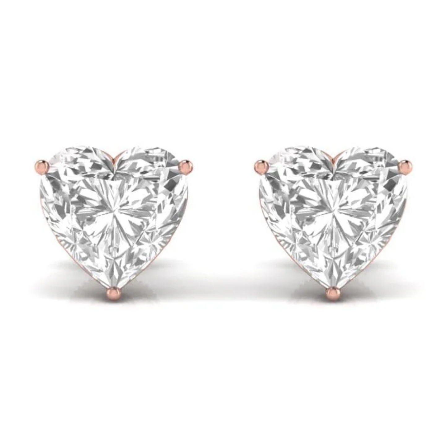 6 CT HEART SOLITAIRE EARRINGS - Ayka Diamonds - LAB GROWN DIAMOND JEWELLERY
