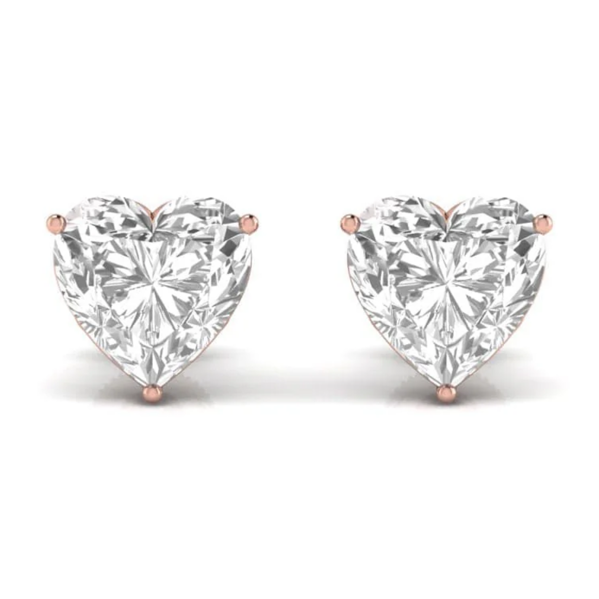 6 CT HEART SOLITAIRE EARRINGS - Ayka Diamonds - LAB GROWN DIAMOND JEWELLERY