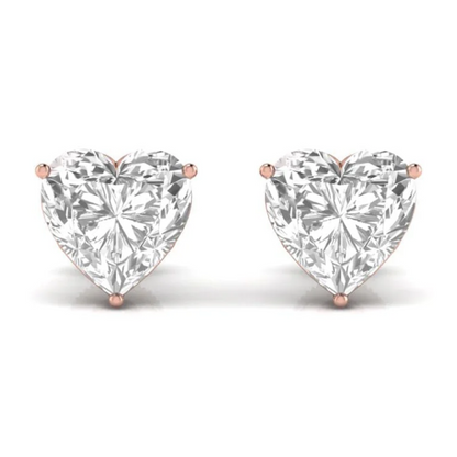 6 CT HEART SOLITAIRE EARRINGS - Ayka Diamonds - LAB GROWN DIAMOND JEWELLERY