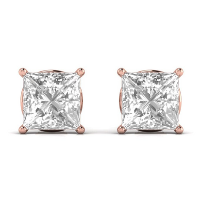 6 CT PRINCESS SOLITAIRE EARRINGS - Ayka Diamonds - LAB GROWN DIAMOND JEWELLERY