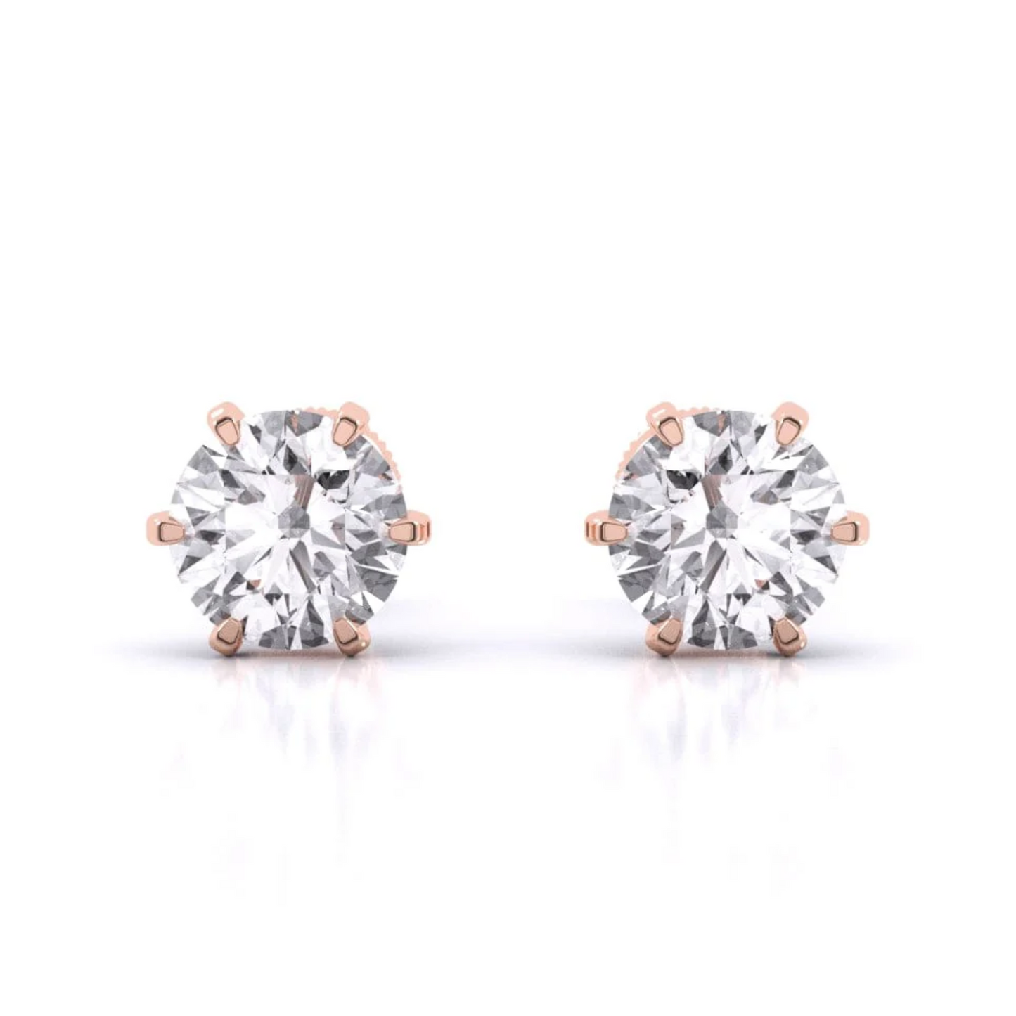 6 CT ROUND SOLITAIRE EARRINGS - Ayka Diamonds - LAB GROWN DIAMOND JEWELLERY