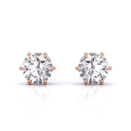 6 CT ROUND SOLITAIRE EARRINGS - Ayka Diamonds - LAB GROWN DIAMOND JEWELLERY