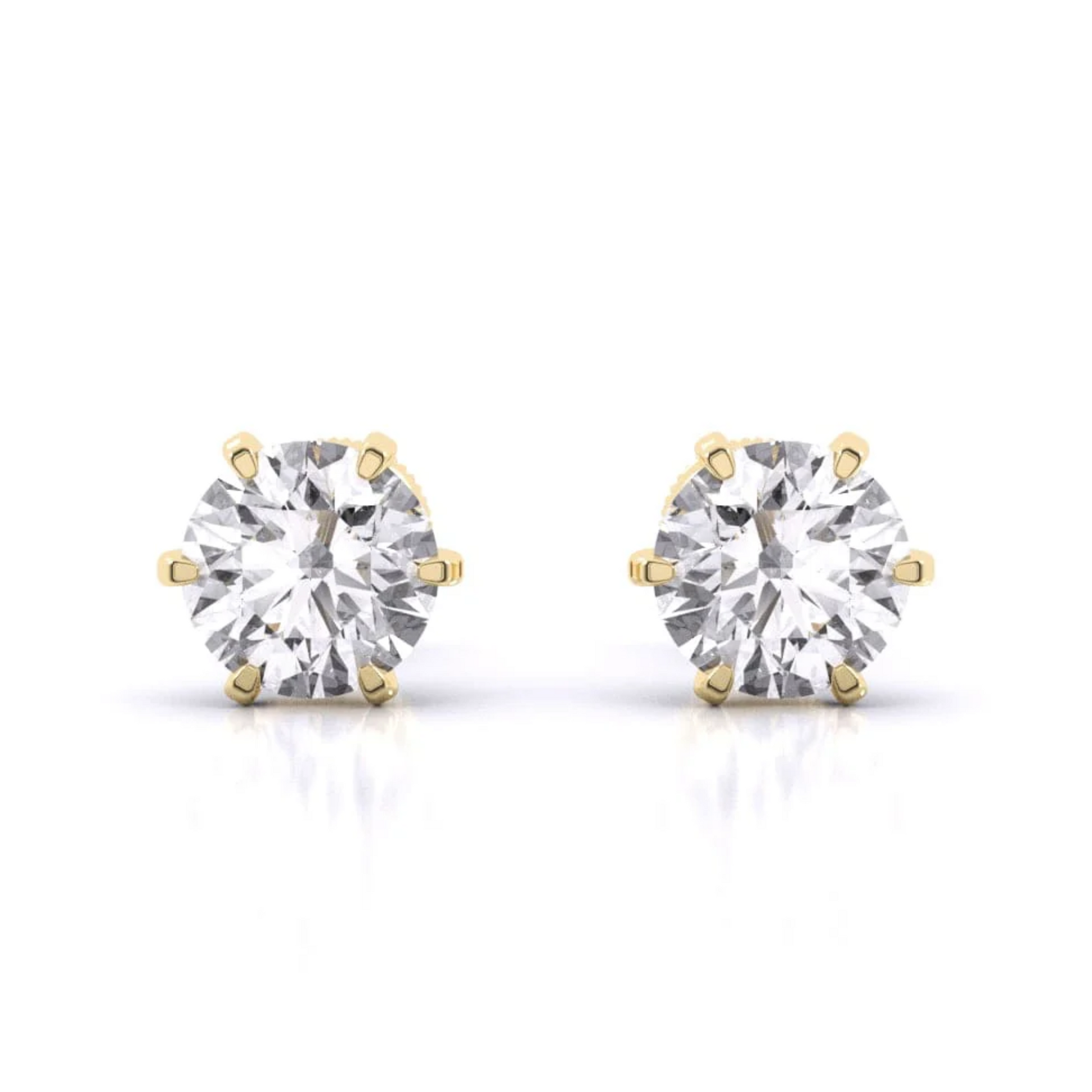 6 CT ROUND SOLITAIRE EARRINGS - Ayka Diamonds - LAB GROWN DIAMOND JEWELLERY