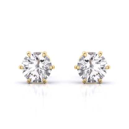 6 CT ROUND SOLITAIRE EARRINGS - Ayka Diamonds - LAB GROWN DIAMOND JEWELLERY