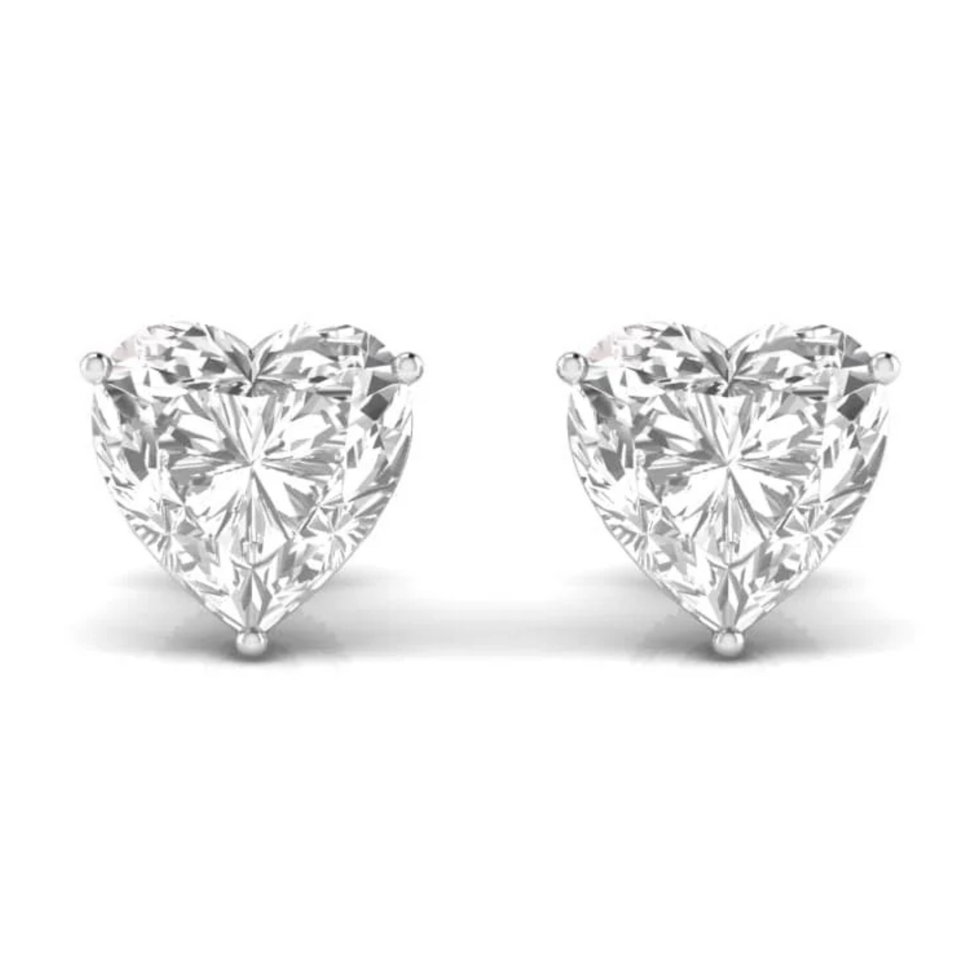 6 CT HEART SOLITAIRE EARRINGS - Ayka Diamonds - LAB GROWN DIAMOND JEWELLERY