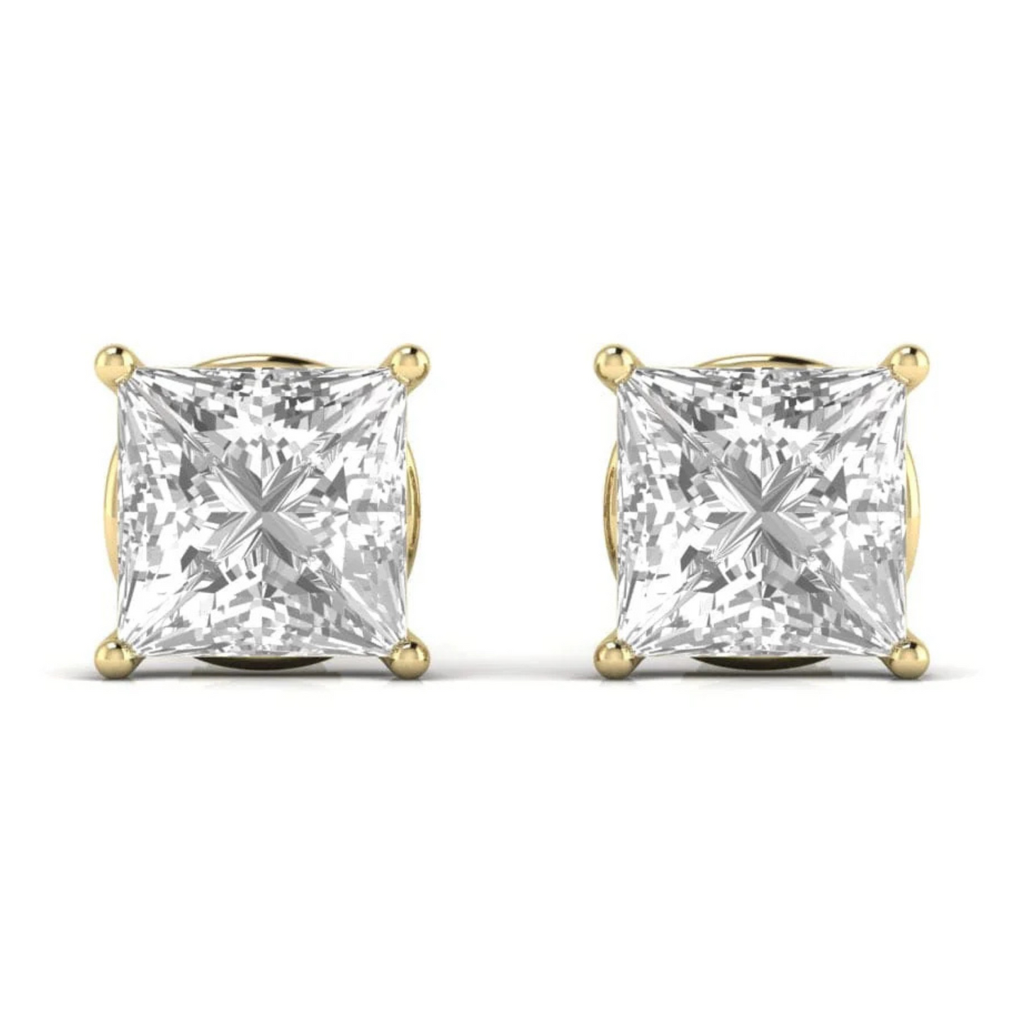 6 CT PRINCESS SOLITAIRE EARRINGS - Ayka Diamonds - LAB GROWN DIAMOND JEWELLERY