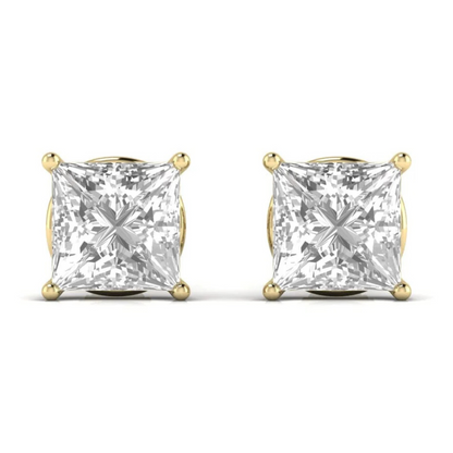 6 CT PRINCESS SOLITAIRE EARRINGS - Ayka Diamonds - LAB GROWN DIAMOND JEWELLERY