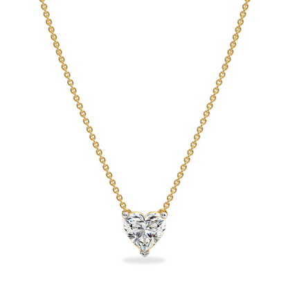 2 CT HEART SOLITAIRE CHAIN - Ayka Diamonds - LAB GROWN DIAMOND JEWELLERY