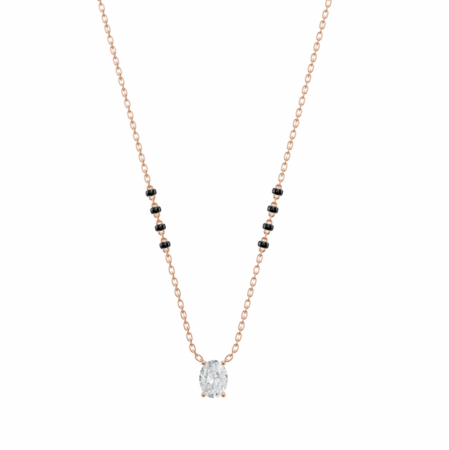 2 CT OVAL SOLITAIRE MANGALSUTRA - Ayka Diamonds - LAB GROWN DIAMOND JEWELLERY