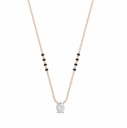 2 CT OVAL SOLITAIRE MANGALSUTRA - Ayka Diamonds - LAB GROWN DIAMOND JEWELLERY