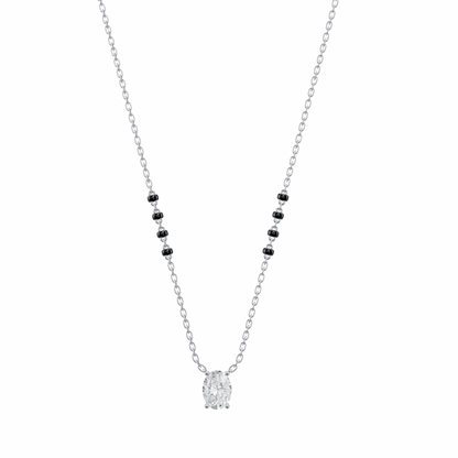 2 CT OVAL SOLITAIRE MANGALSUTRA - Ayka Diamonds - LAB GROWN DIAMOND JEWELLERY