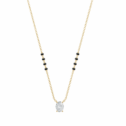 2 CT OVAL SOLITAIRE MANGALSUTRA - Ayka Diamonds - LAB GROWN DIAMOND JEWELLERY