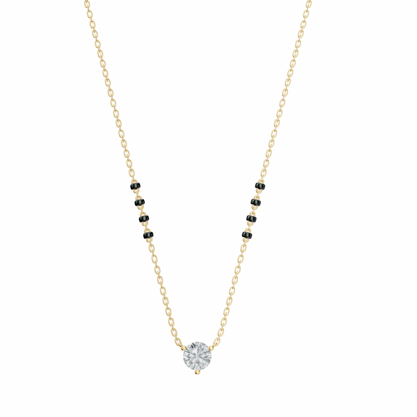 2 CT ROUND SOLITAIRE MANGALSUTRA - Ayka Diamonds - LAB GROWN DIAMOND JEWELLERY