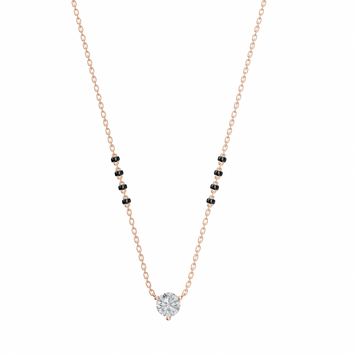 2 CT ROUND SOLITAIRE MANGALSUTRA - Ayka Diamonds - LAB GROWN DIAMOND JEWELLERY