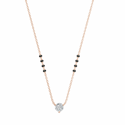 2 CT ROUND SOLITAIRE MANGALSUTRA - Ayka Diamonds - LAB GROWN DIAMOND JEWELLERY