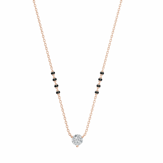 2 CT ROUND SOLITAIRE MANGALSUTRA - Ayka Diamonds - LAB GROWN DIAMOND JEWELLERY