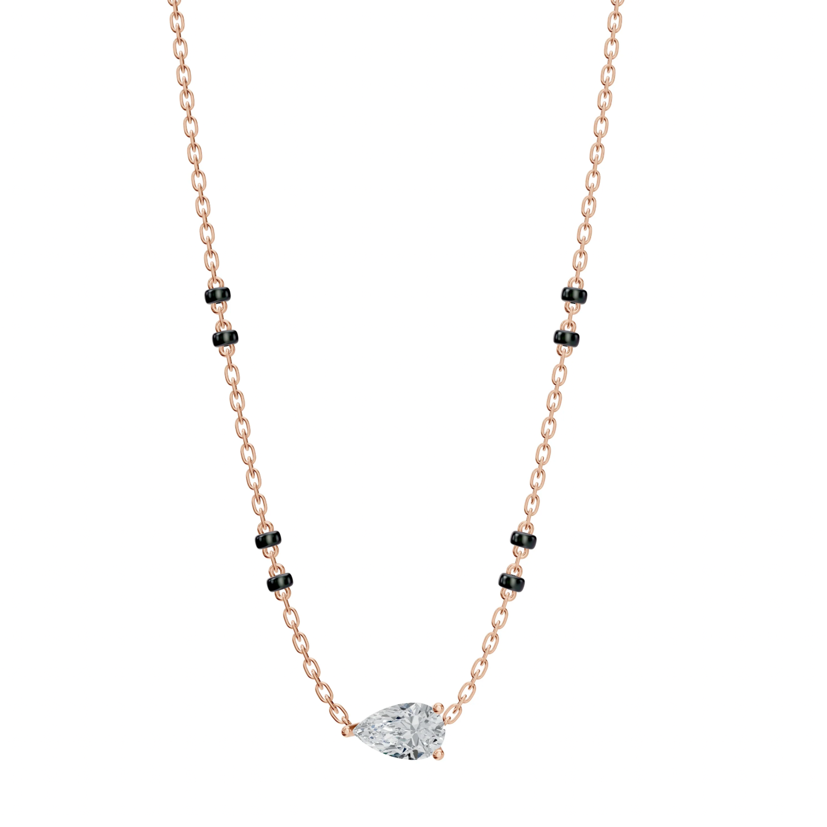 2 CT PEAR SOLITAIRE MANGALSUTRA - Ayka Diamonds - LAB GROWN DIAMOND JEWELLERY