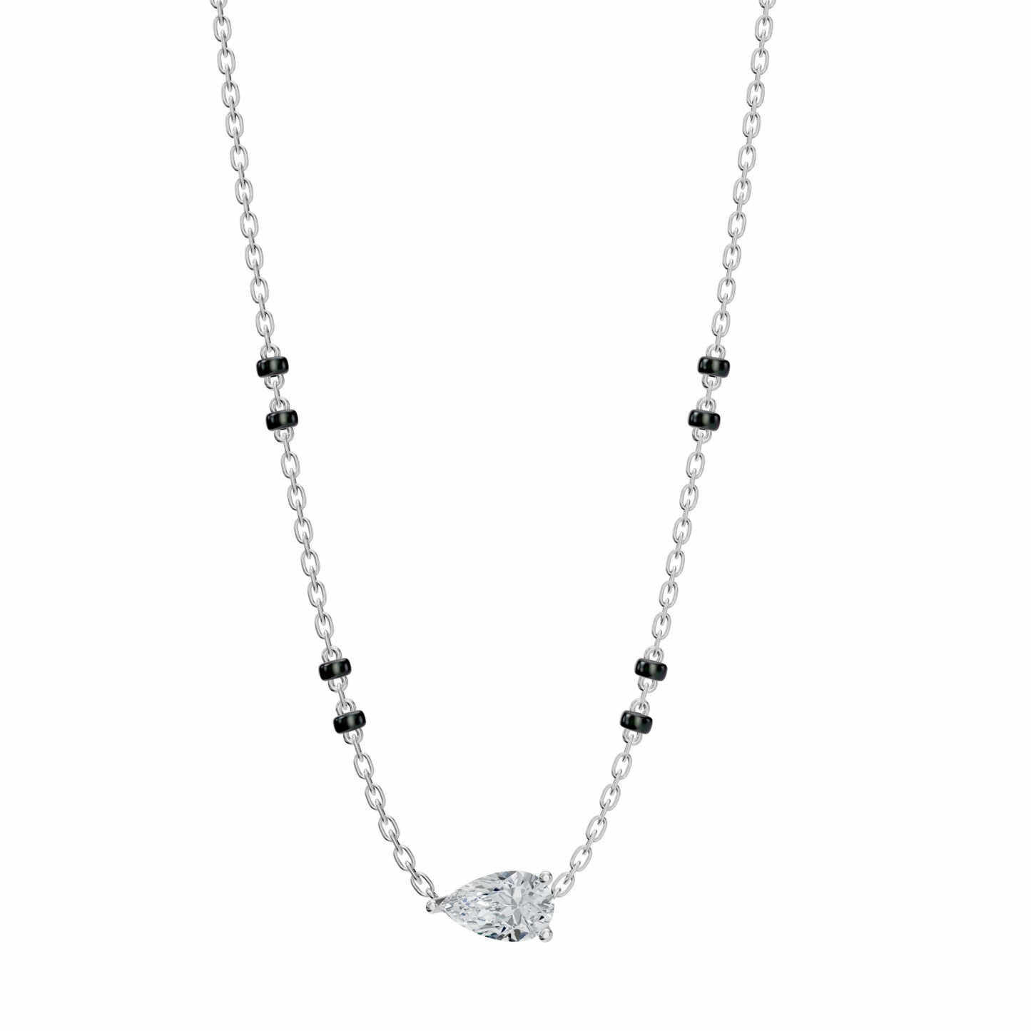 2 CT PEAR SOLITAIRE MANGALSUTRA - Ayka Diamonds - LAB GROWN DIAMOND JEWELLERY