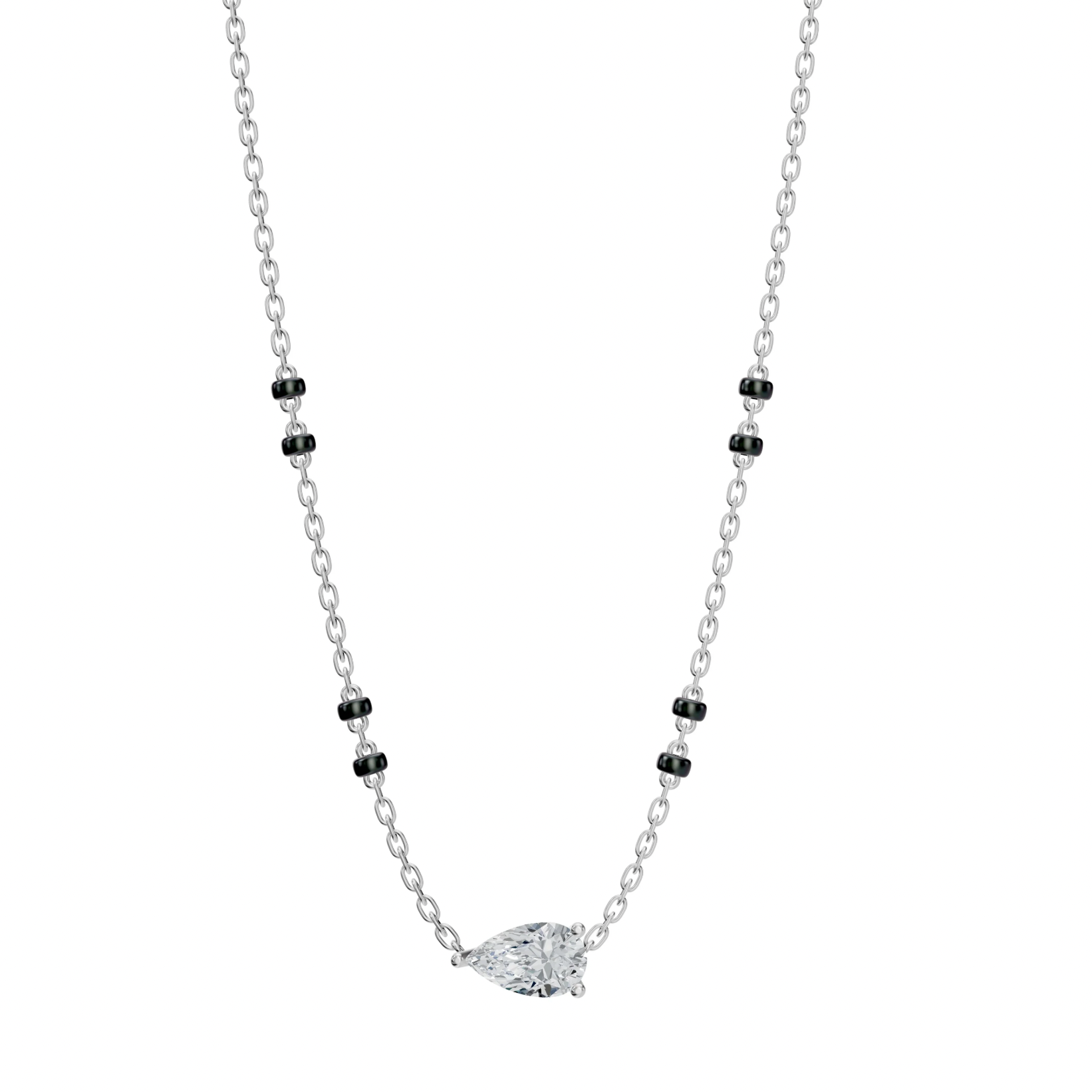 2 CT PEAR SOLITAIRE MANGALSUTRA - Ayka Diamonds - LAB GROWN DIAMOND JEWELLERY
