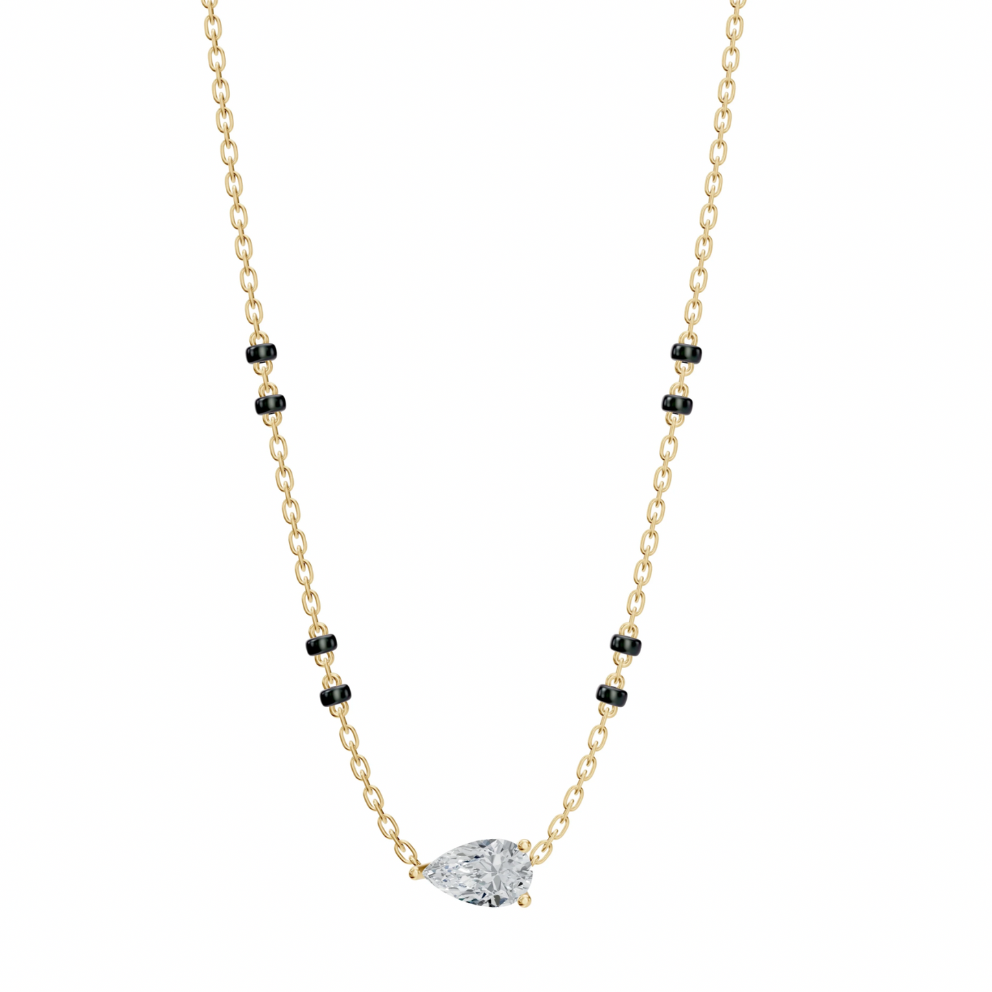 2 CT PEAR SOLITAIRE MANGALSUTRA - Ayka Diamonds - LAB GROWN DIAMOND JEWELLERY
