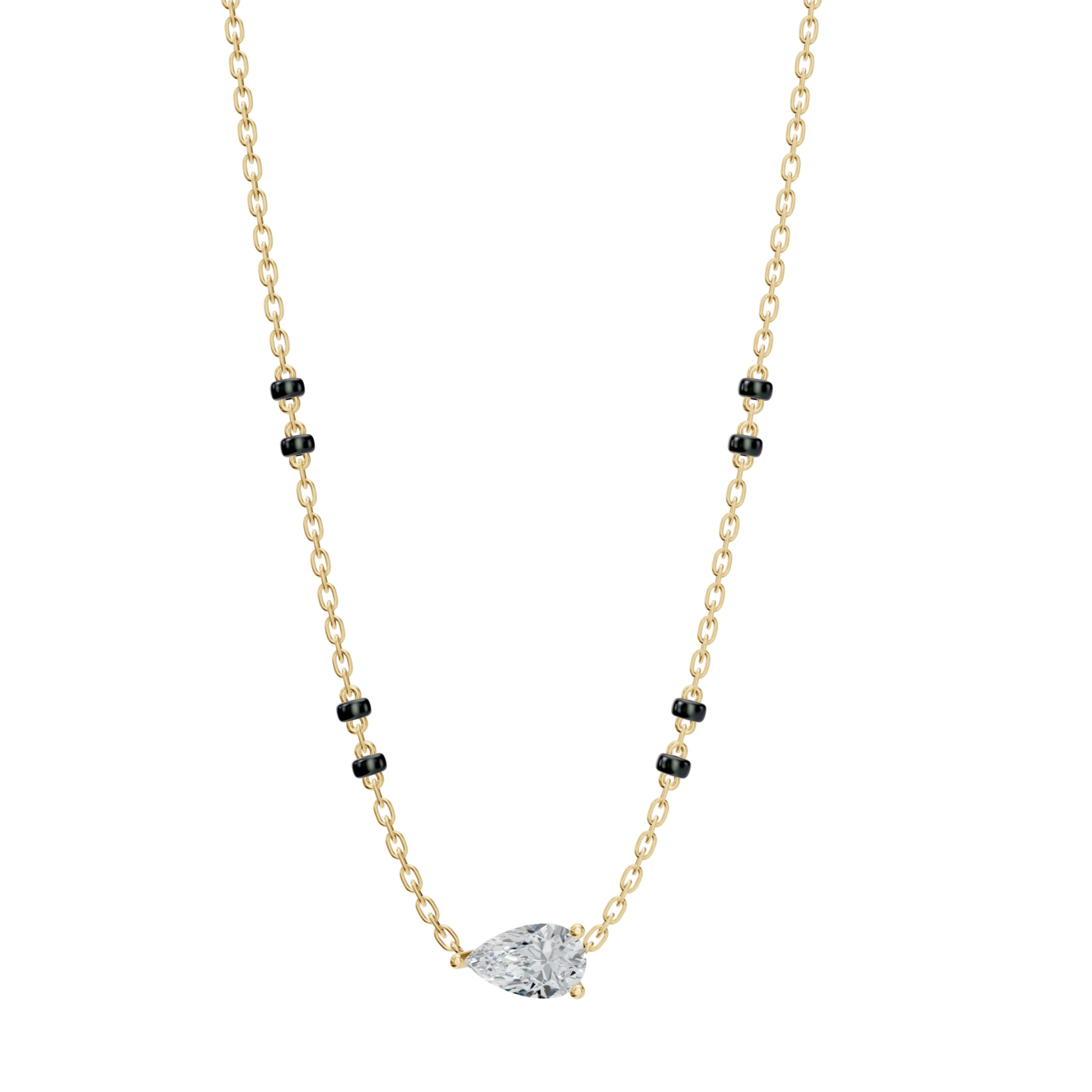2 CT PEAR SOLITAIRE MANGALSUTRA - Ayka Diamonds - LAB GROWN DIAMOND JEWELLERY