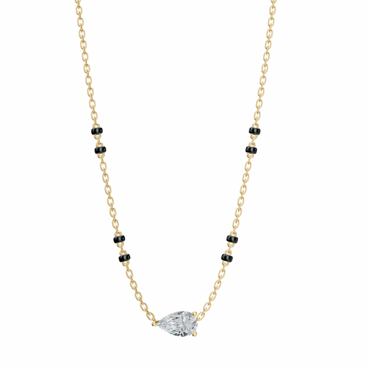2 CT PEAR SOLITAIRE MANGALSUTRA - Ayka Diamonds - LAB GROWN DIAMOND JEWELLERY