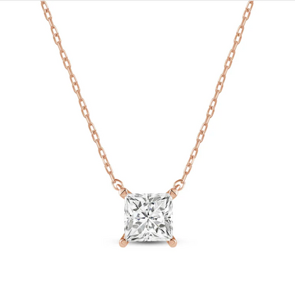 2 CT PRINCESS SOLITAIRE CHAIN - Ayka Diamonds - LAB GROWN DIAMOND JEWELLERY