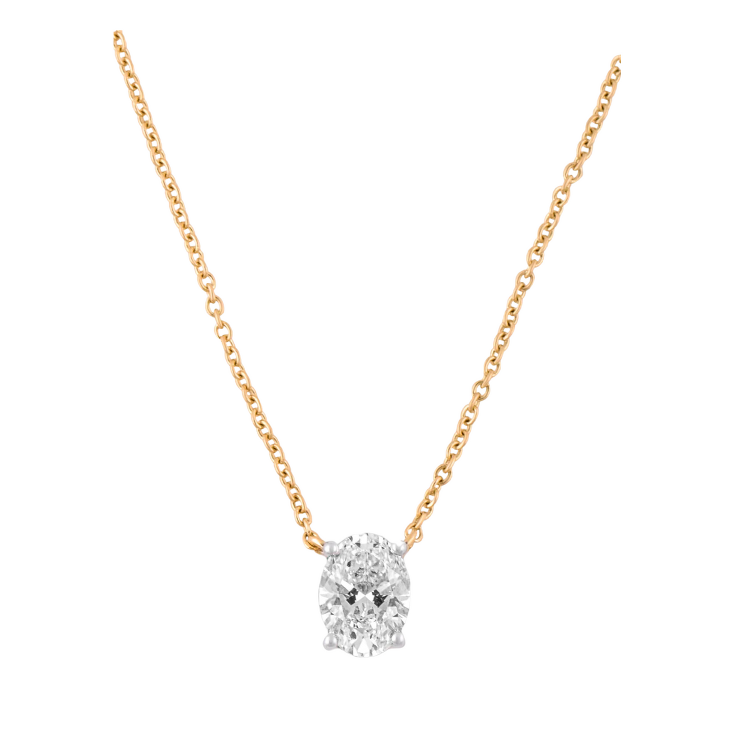 2 CT OVAL SOLITAIRE CHAIN - Ayka Diamonds - LAB GROWN DIAMOND JEWELLERY