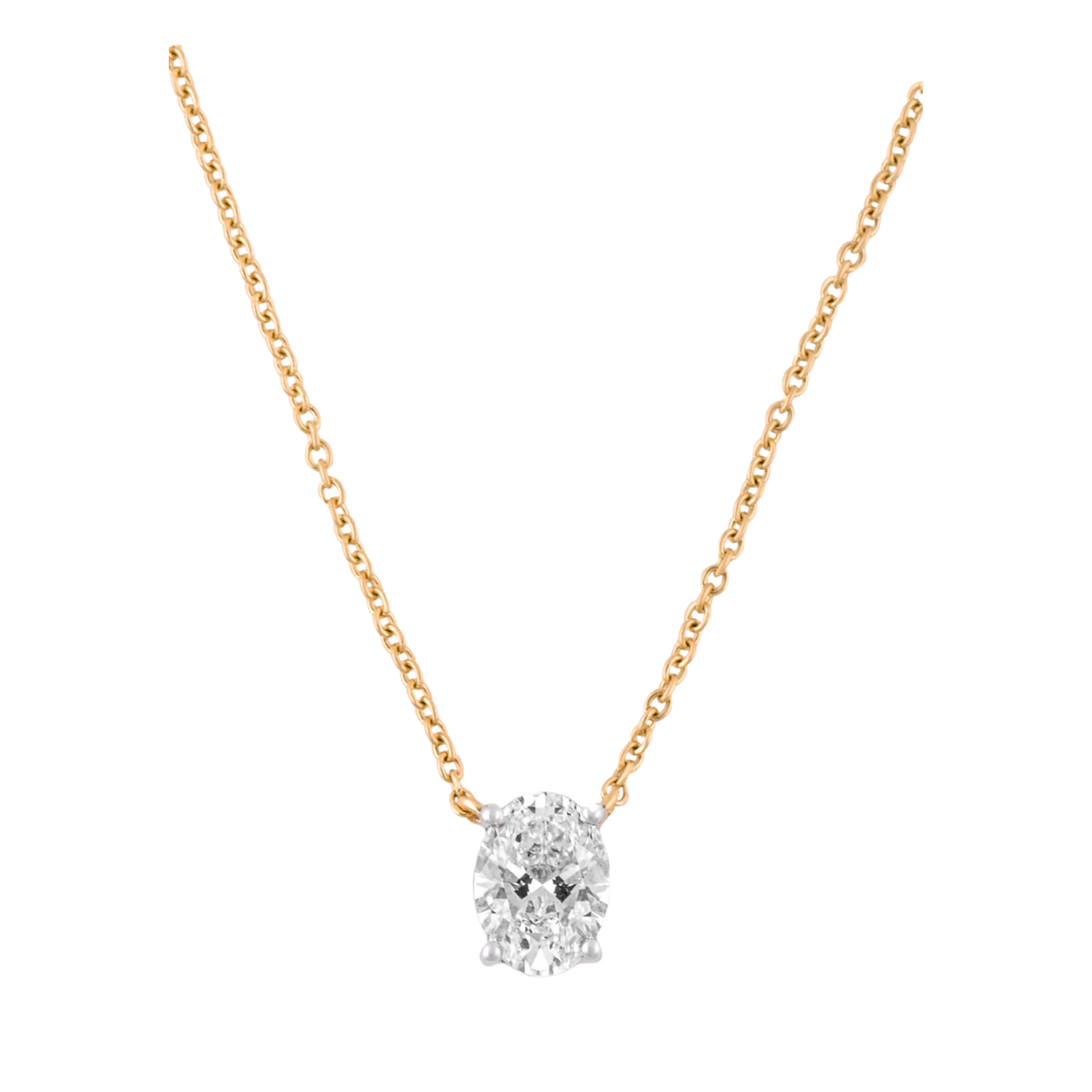 2 CT OVAL SOLITAIRE CHAIN - Ayka Diamonds - LAB GROWN DIAMOND JEWELLERY