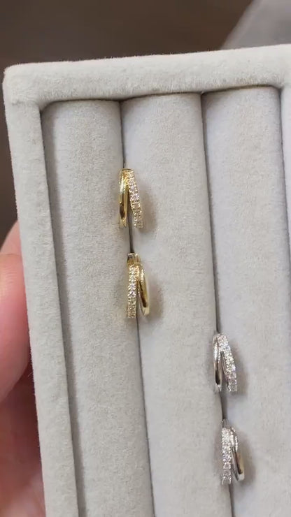 labgrown diamond huggie hoops
